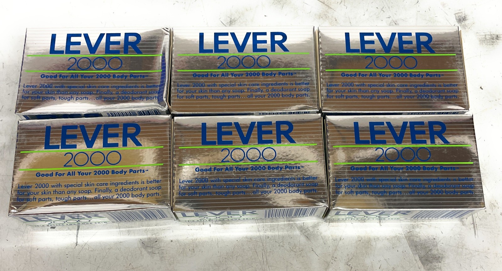 Vintage Lever 2000 Original Deodorant Bar Soap, 3.5oz, Lot of 6