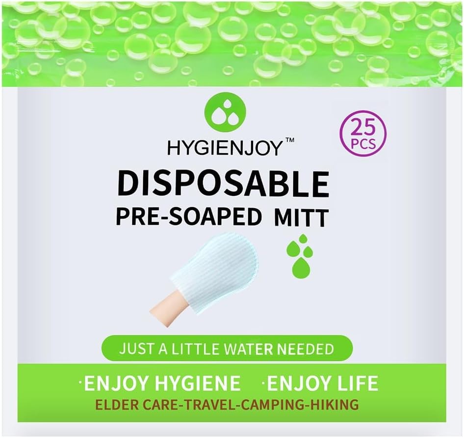 Rinse Bath Wipes(25 counts),Disposable No Rinse Body Wash,More Convenient to