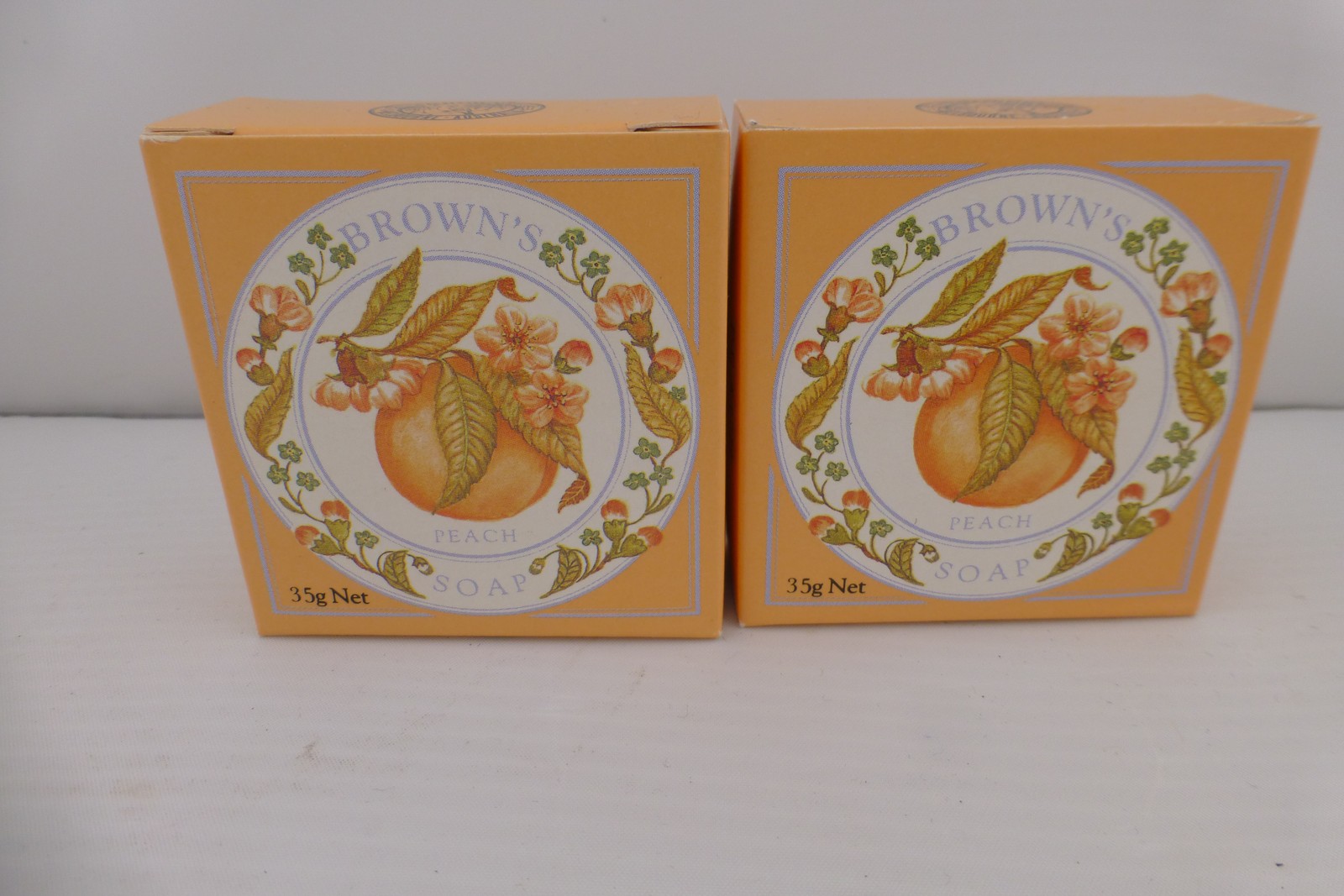 Brown’s Peach Guest Soap 35g Net Bar 2-Pack Hand Finished Made in Australia B2