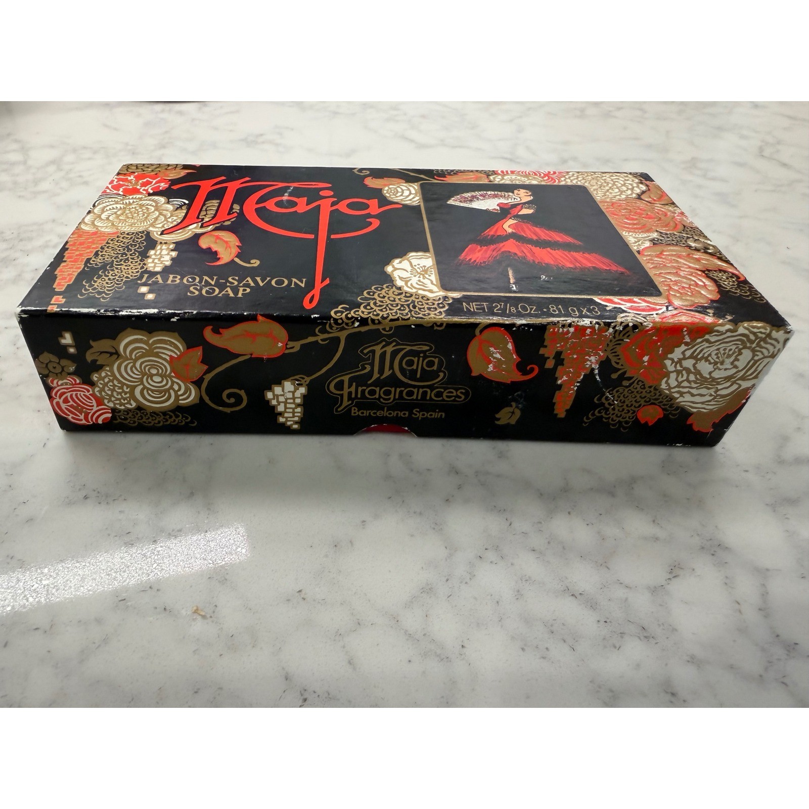 Vtg Maja Jabon Myrurgia Soap Gift Set 3 Bars Made in Spain Unopened 3.125oz Box