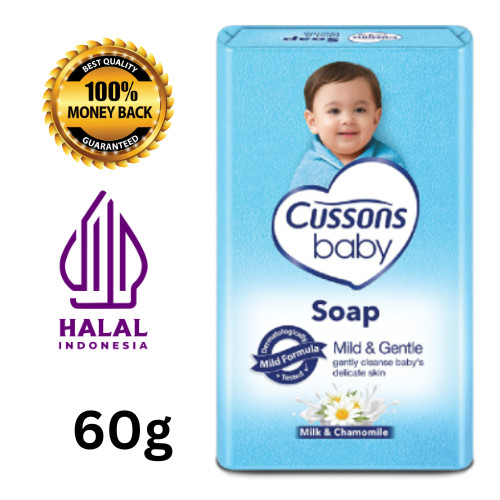 Original Cussons Baby Care Shower Bath Bar Soap 60gr x 6 Bar Halal Indonesia