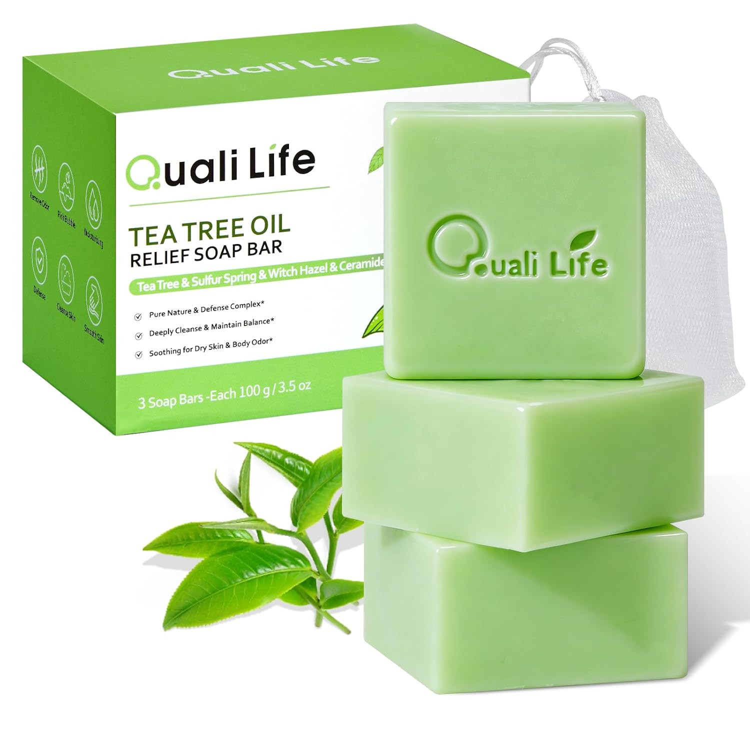 Tea Tree Soap, Tea Tree Soap Bar for Face & Body, Antifungal Soap with Tea Tree