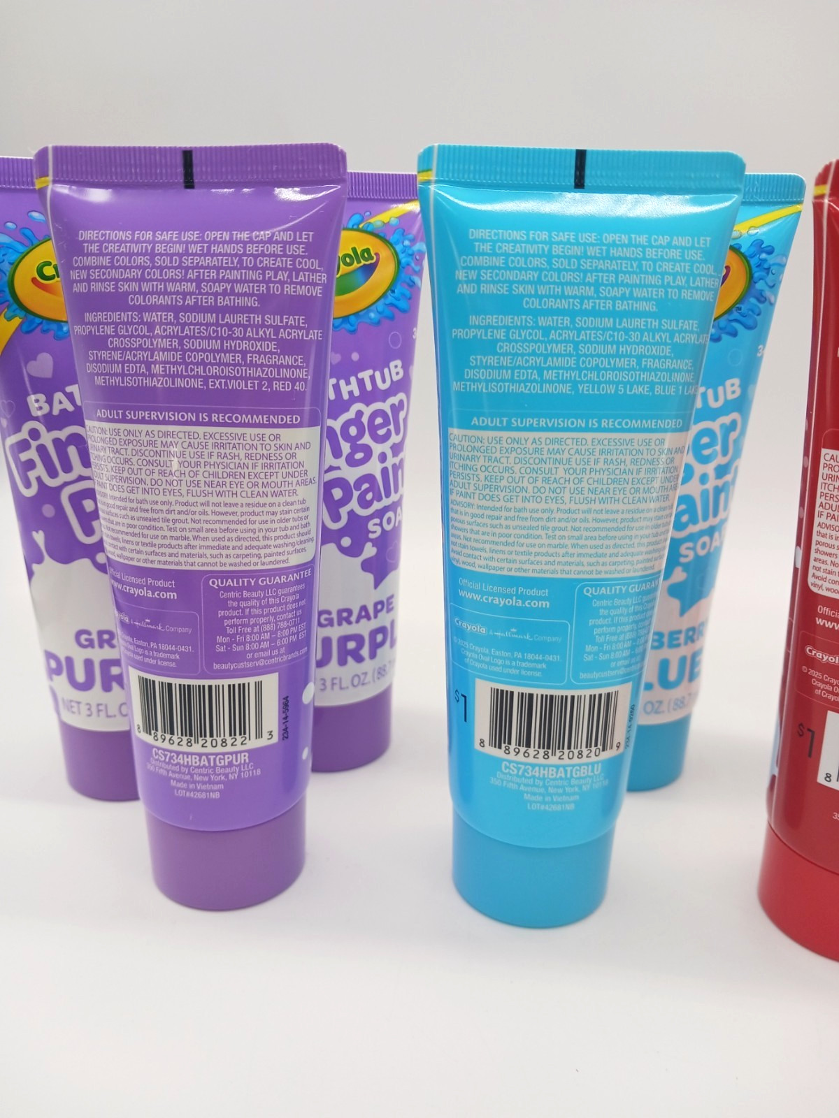 Lot of 9 Crayola Kids Bathtub Finger Paint Soap Purple Pink Blue Red