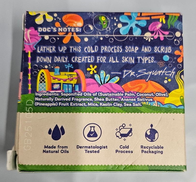Dr. Squatch Nautical Nonsense Spongebob Bar Soap Limited Edition