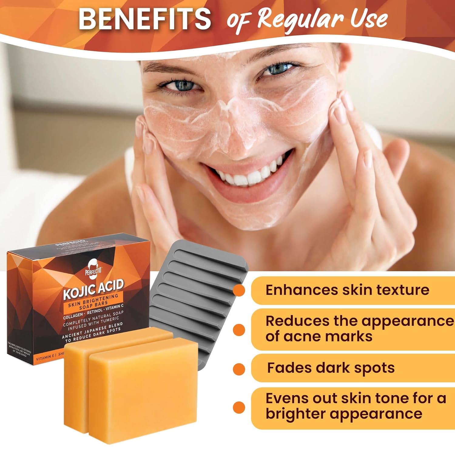 Perfecto Kojic Acid Soap Bar for Hyperpigmentation – All-Natural Kojic Acid Turm