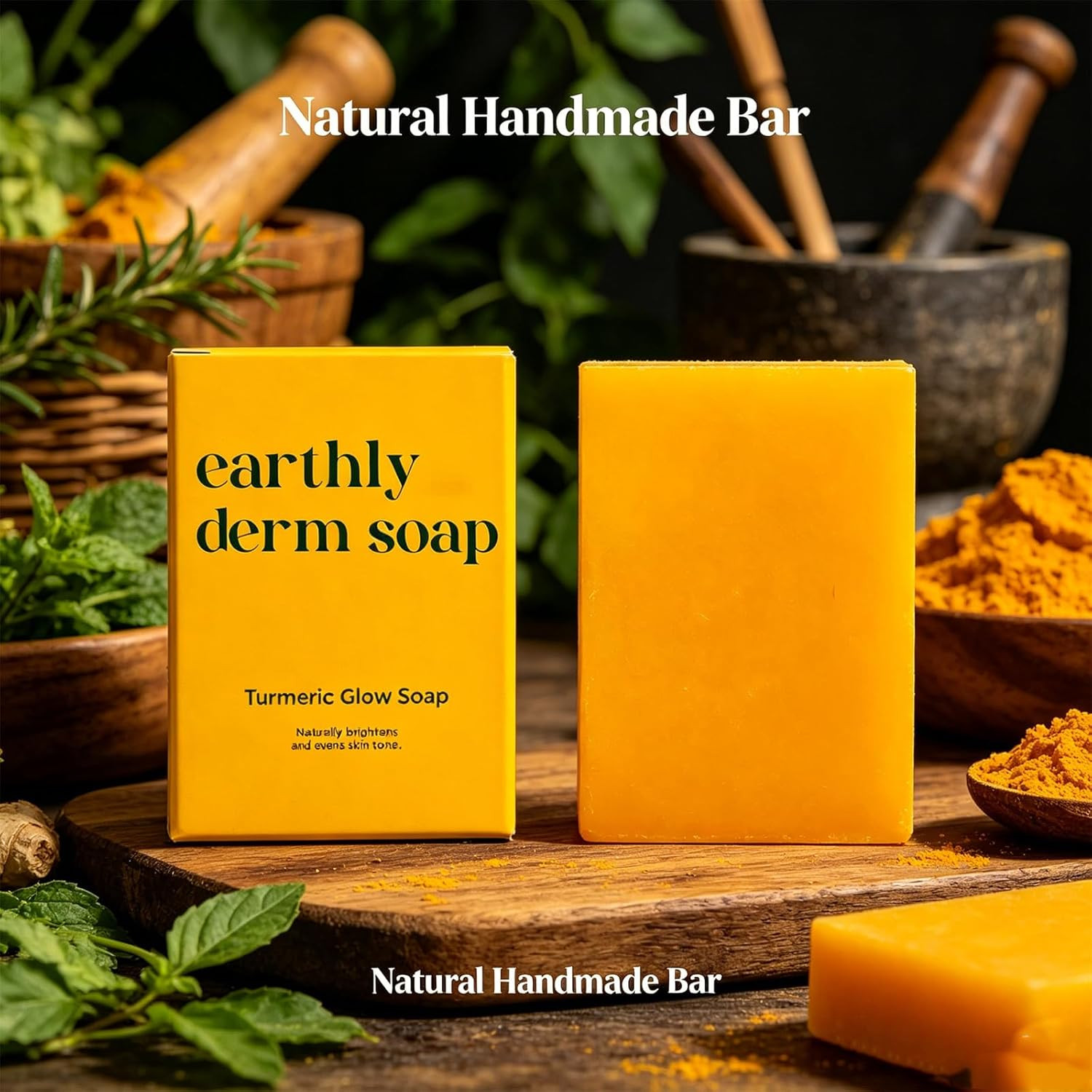 Turmeric Glow Soap, Natural Handmade Bar, Gentle Cleansing and Moisturizing, for