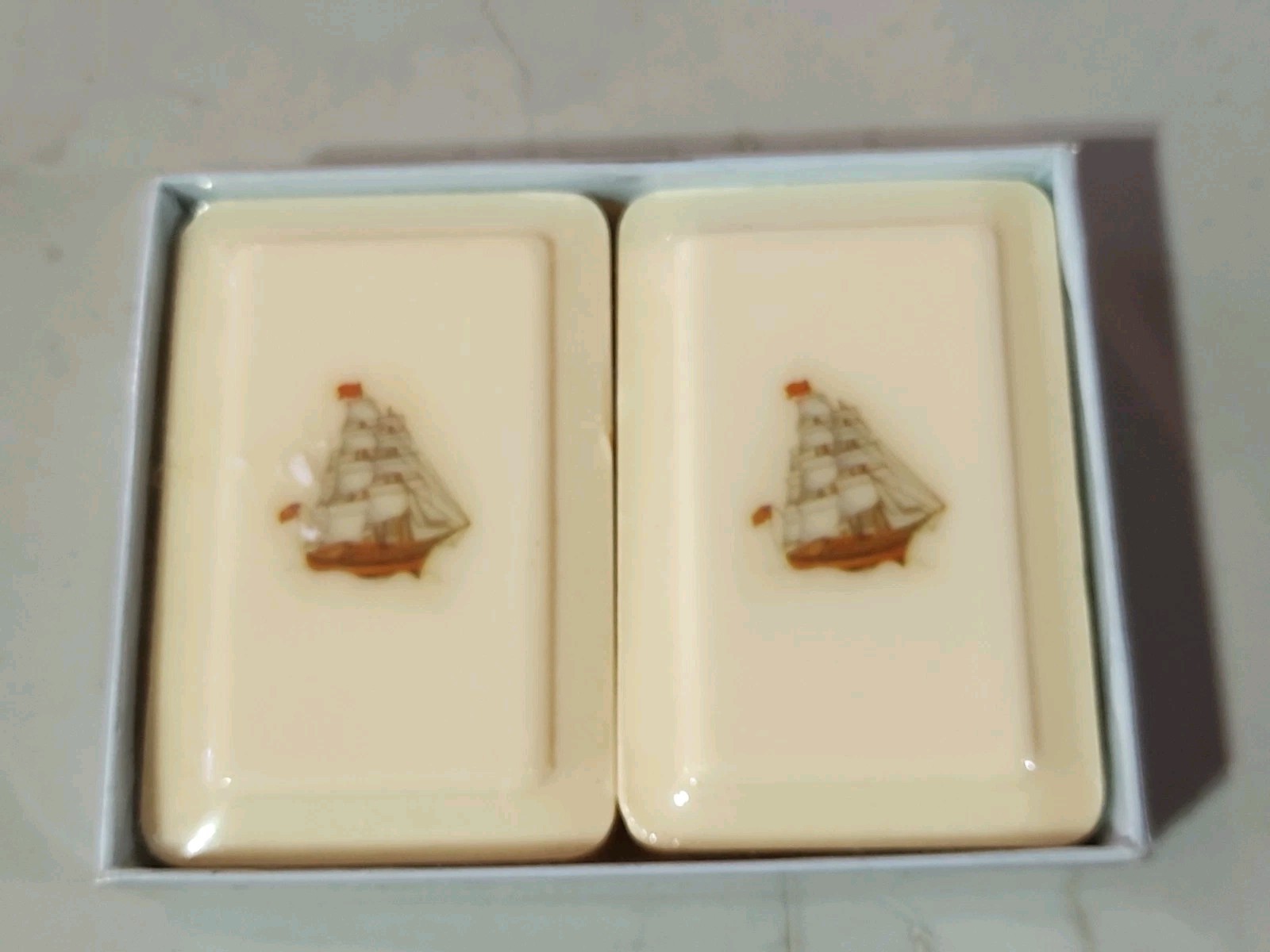 Vintage Katherine Gray French Milled Soap 5.5 Oz 2 Bars With Tall Ships