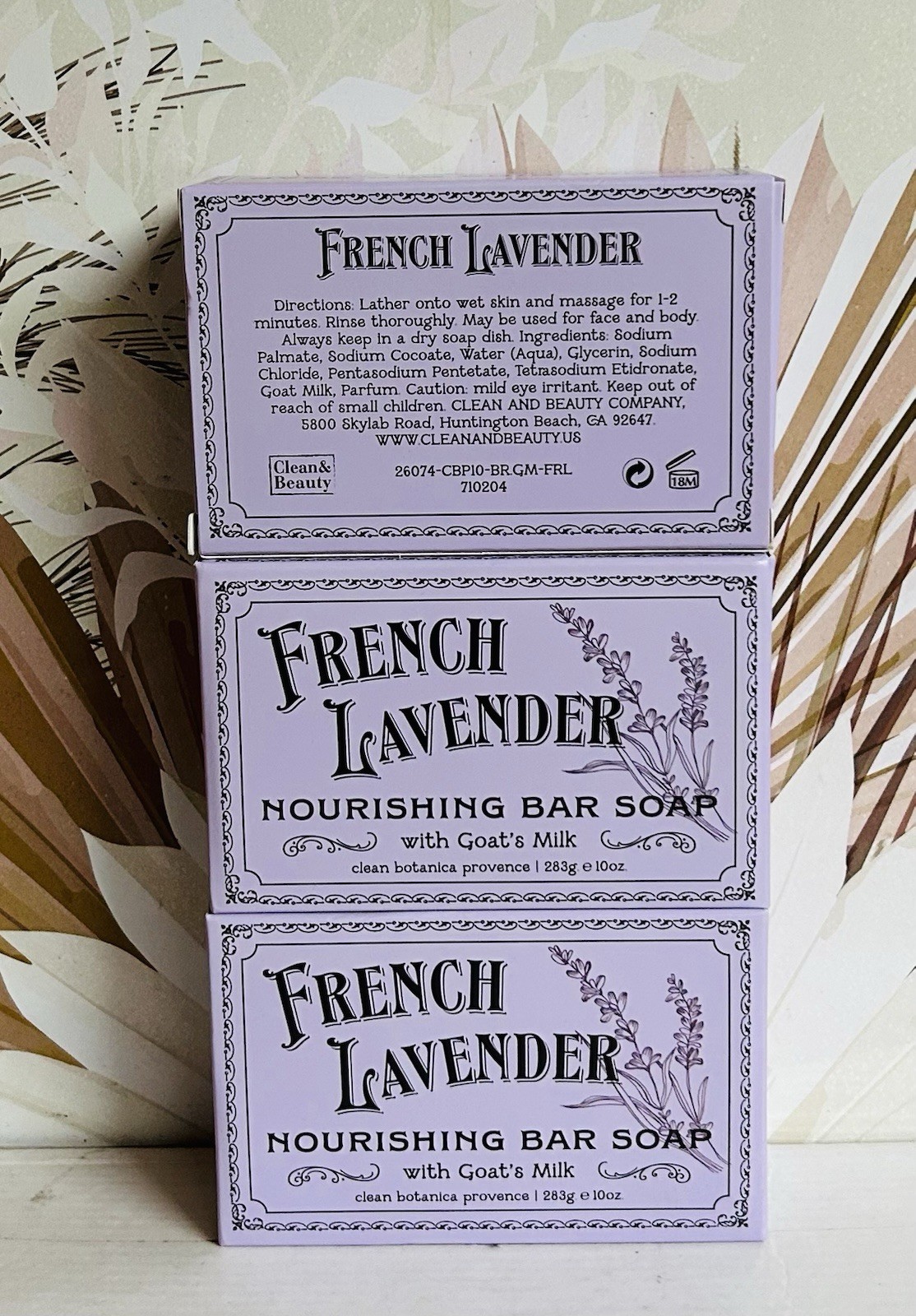 3-Pack French Lavender Nourishing Bar Soap with Goat’s Milk 10 oz Each