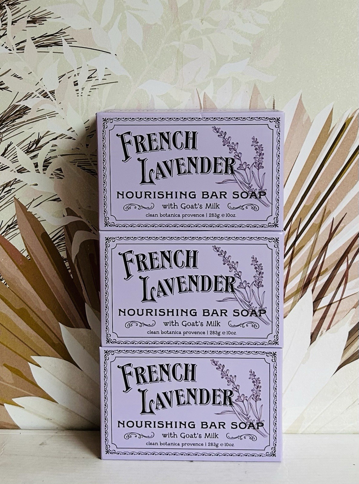 3-Pack French Lavender Nourishing Bar Soap with Goat’s Milk 10 oz Each
