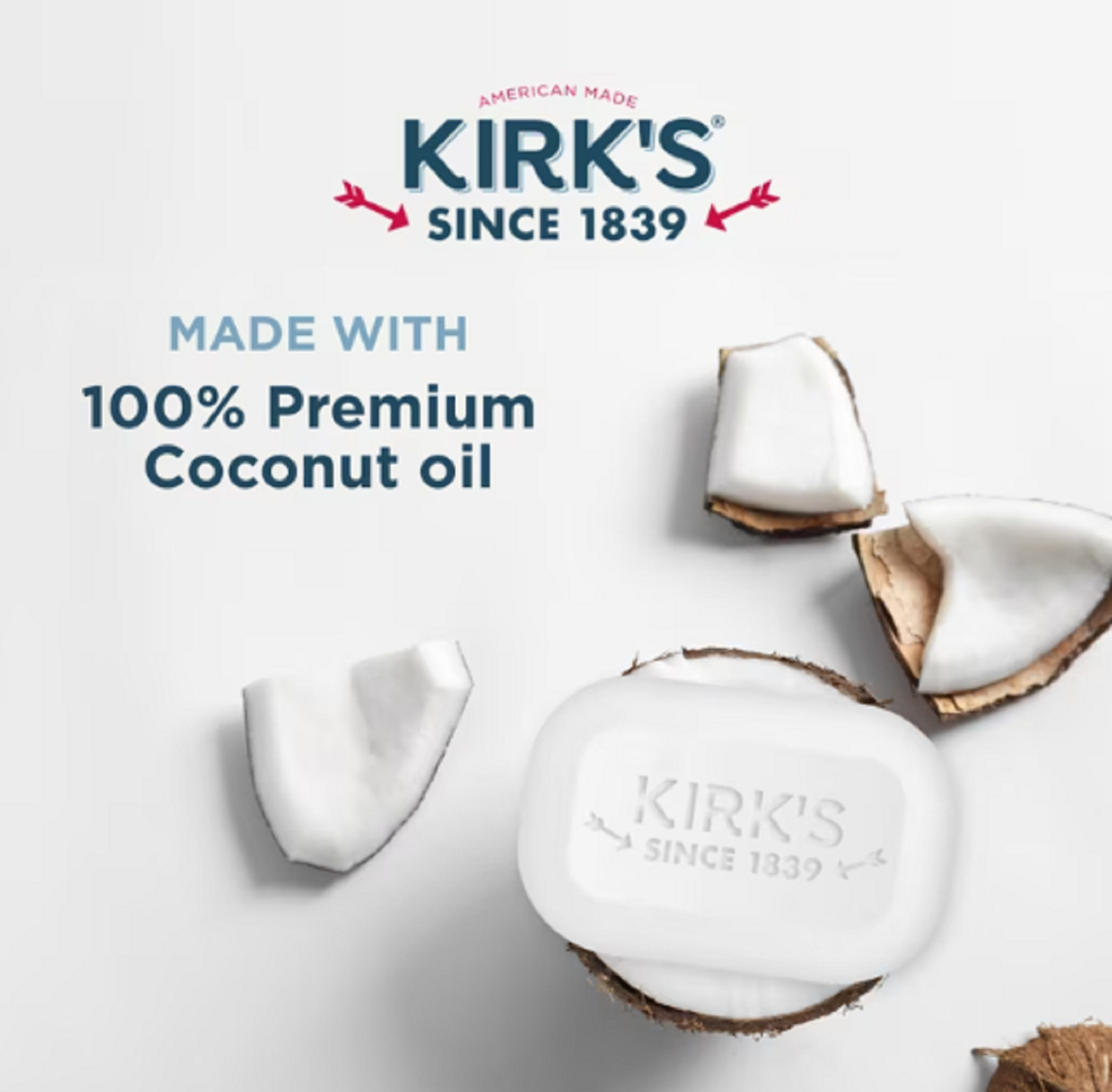 Kirk’s Castile Bar Soap – Made With Premium Coconut Oil, Original Fresh Scent, 4