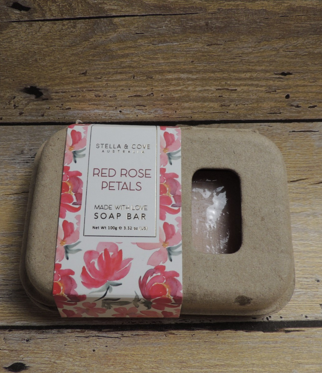 Stella & Cove Australia Red Rose Petals Soap Bar New in Box 3.52 oz 100g Bar