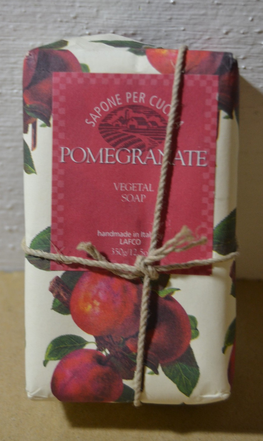 LAFCO NEW YORK LUX VEGETAL SOAP BAR POMEGRANATE 12.5oz 350g MADE IN ITALY NOS