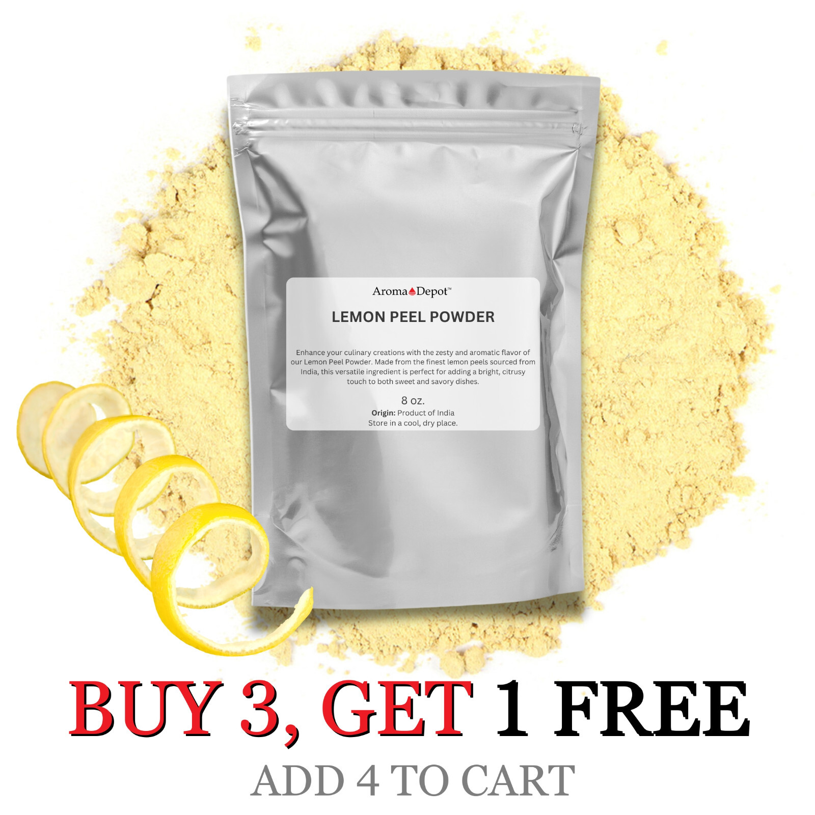 Lemon Peel Powder 8 oz. Natural Colorant Citrus limon Wholesale Soap Skincare