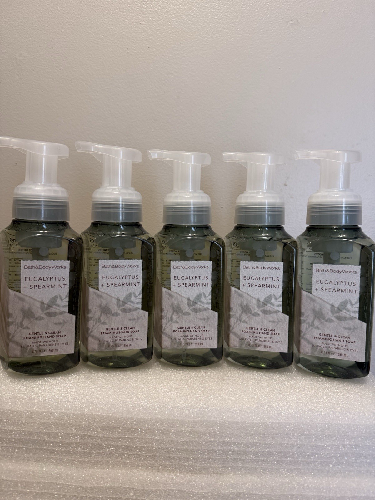 5 New EUCALYPTUS SPEARMINT BATH & BODY WORKS GENTLE FOAMING HAND SOAP