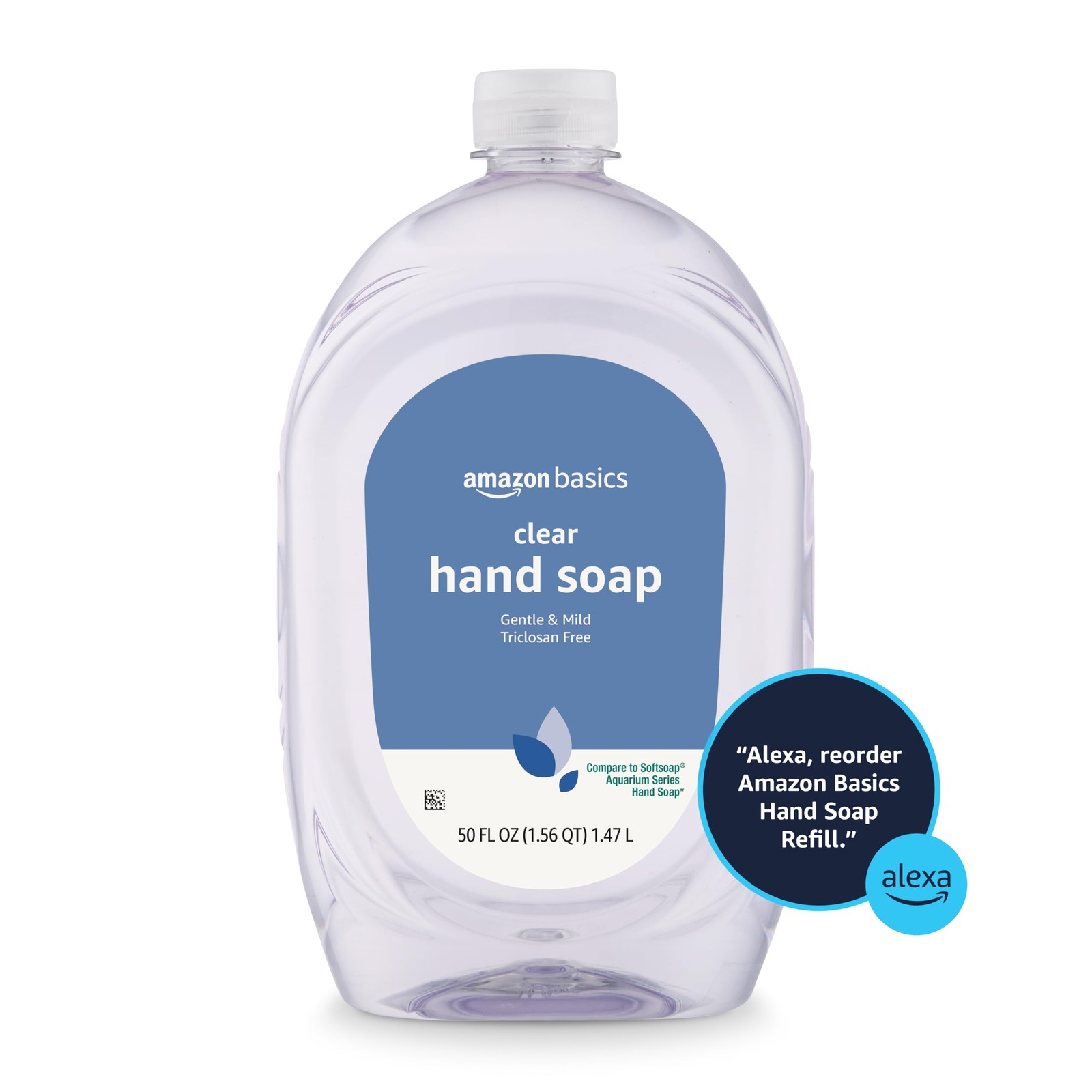 Amazon Basics Gentle & Mild Clear Liquid 50 Fl Oz (Pack of 1), pale purple