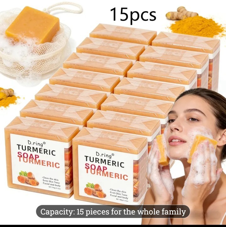 D.ring Turmeric Moisturizing & Even Skin Tone Bar Soap Set, 15 Pack