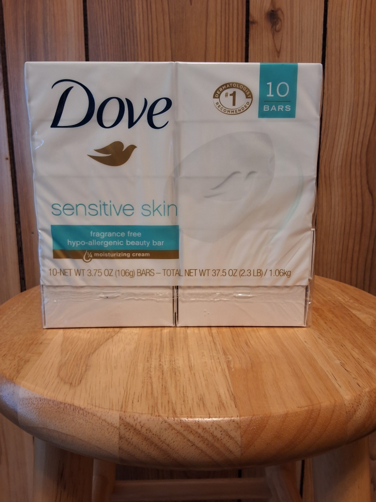 Dove Sensitive Skin Beauty Bar 10 Pack 3.75oz Fragrance Free BRAND NEW SEALED