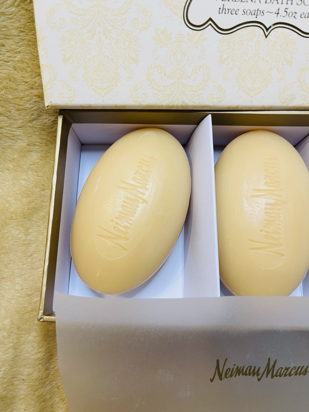 Vintage Neiman Marcus Verbena Bath Soaps Box of 3 Bars 4.5 Ounce Each NIB