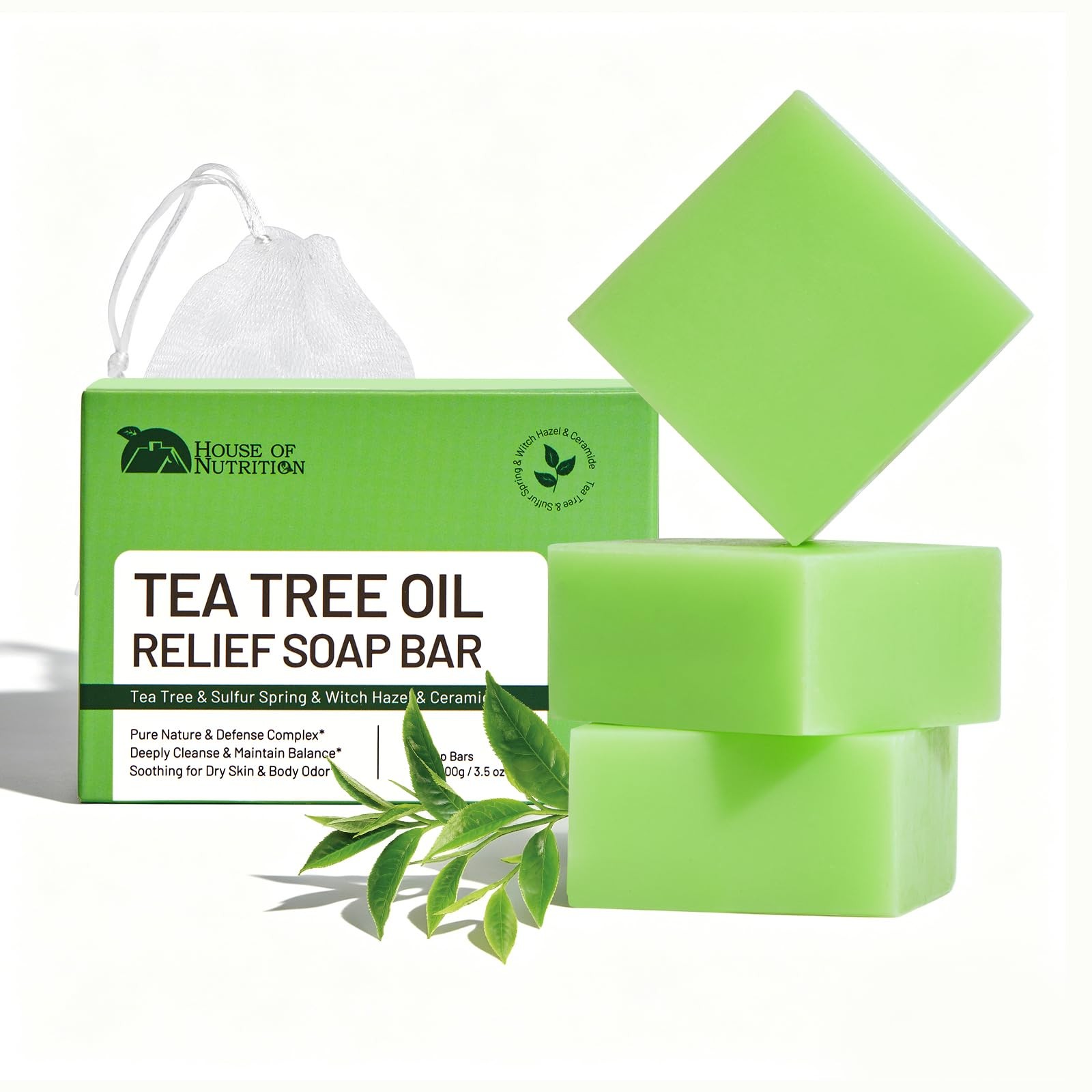 Tea Tree Soap for Itchy Skin, Natural Antifungal Soap Bar for Odor, Fungus, R…