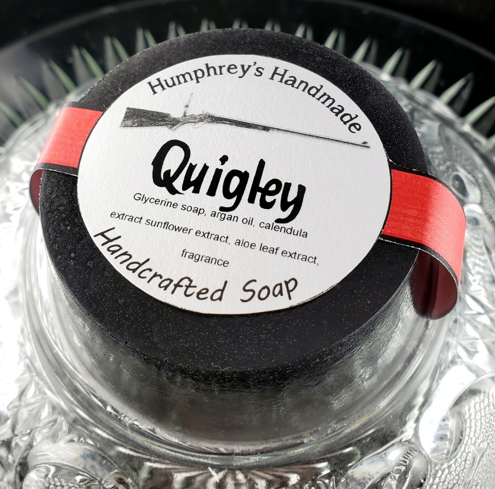 QUIGLEY Hickory Suede Shave Soap Mens Beard Wash, Glycerin Argan Oil Tobacco
