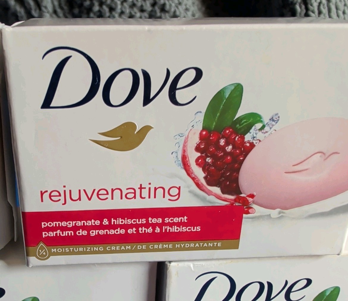5 Dove Moisturizing Pomegranate & Hibiscus Moisturizing Cream Soap Bars Nice!