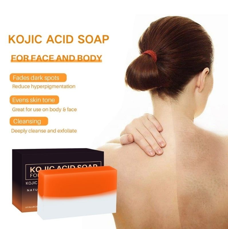2 PACK Kojic Acid Soap 100g Dark Spot Remover with Vitamin C, Retinol, Collagen