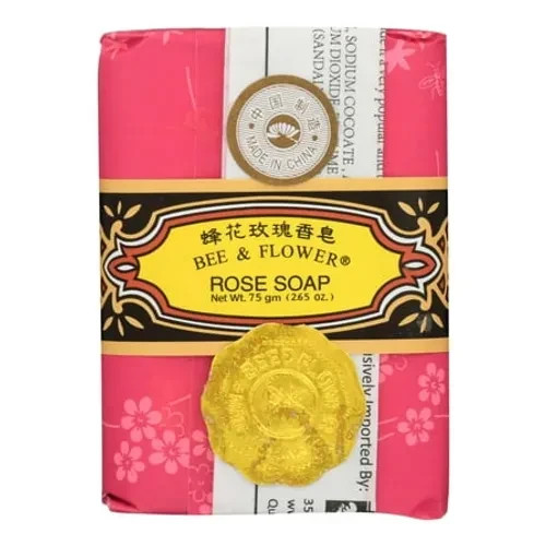 Bee & Flower Rose Soap Bar 75g 2.65oz Moisturizing Bath Body Soap NEW