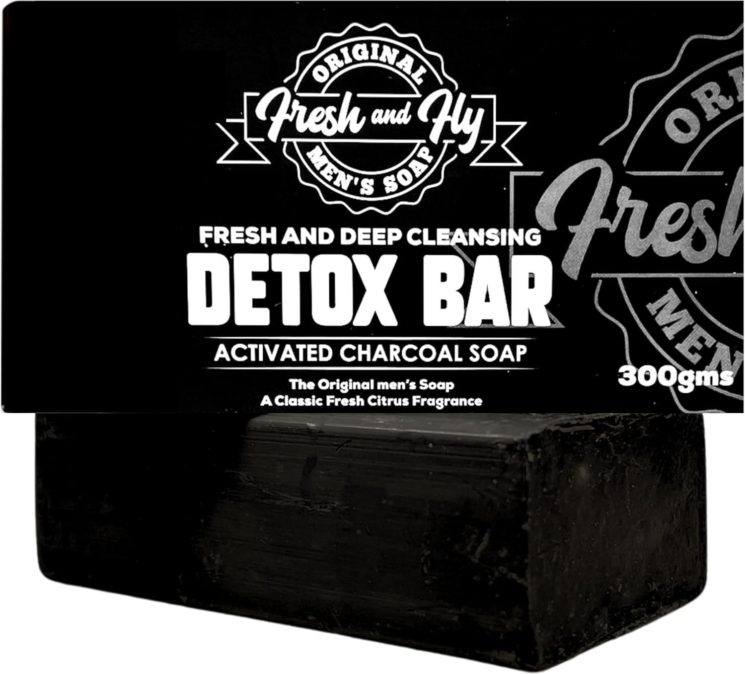 Fresh & Fly Activated Charcoal Soap Bar 300g | Natural Antibacterial Men’s Soap