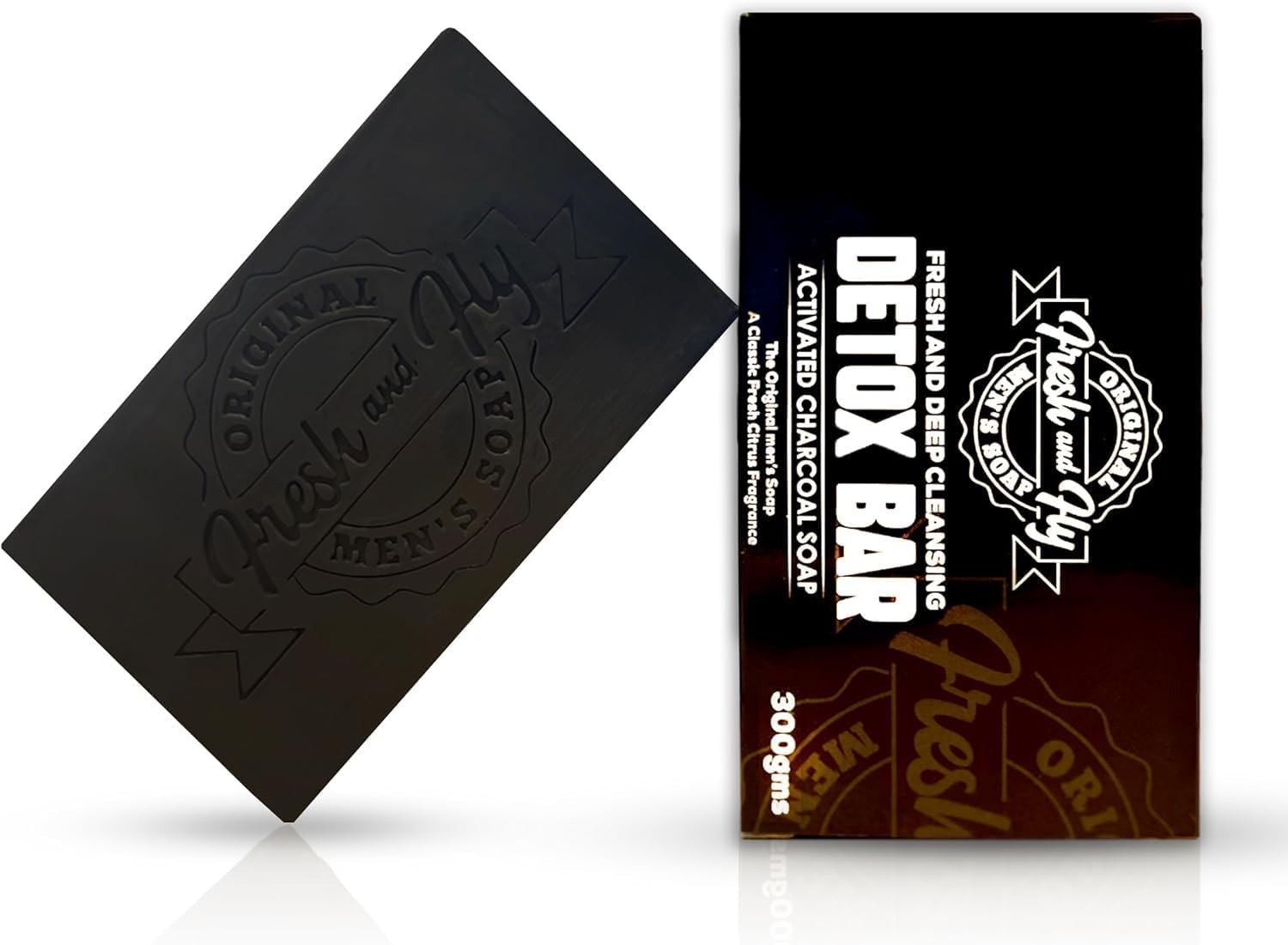 Fresh & Fly Activated Charcoal Soap Bar 300g | Natural Antibacterial Men’s Soap