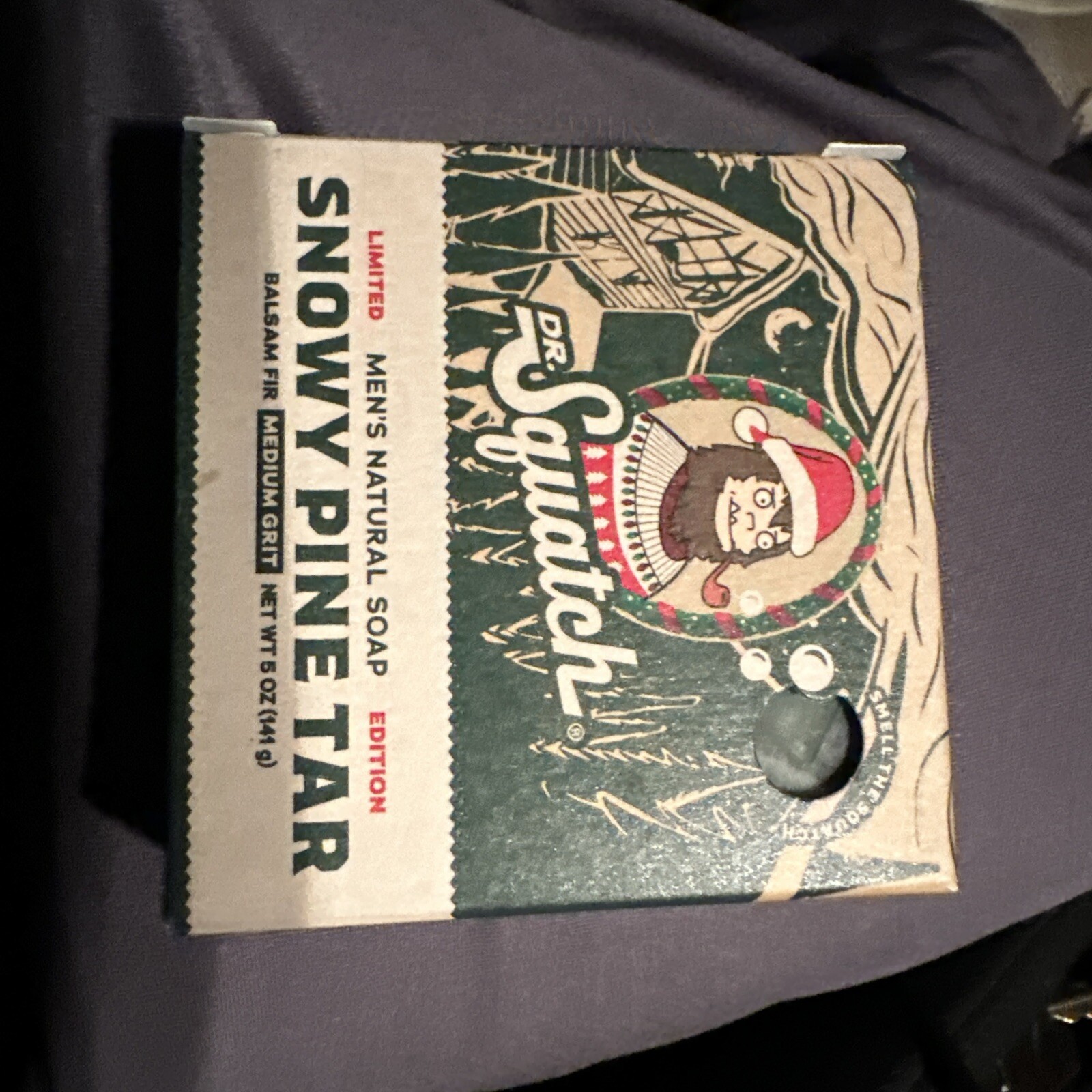 5 Dr. Squatch Limited Edition Snowy Pine Tar Balsam Fir Medium Grit Bar Soap