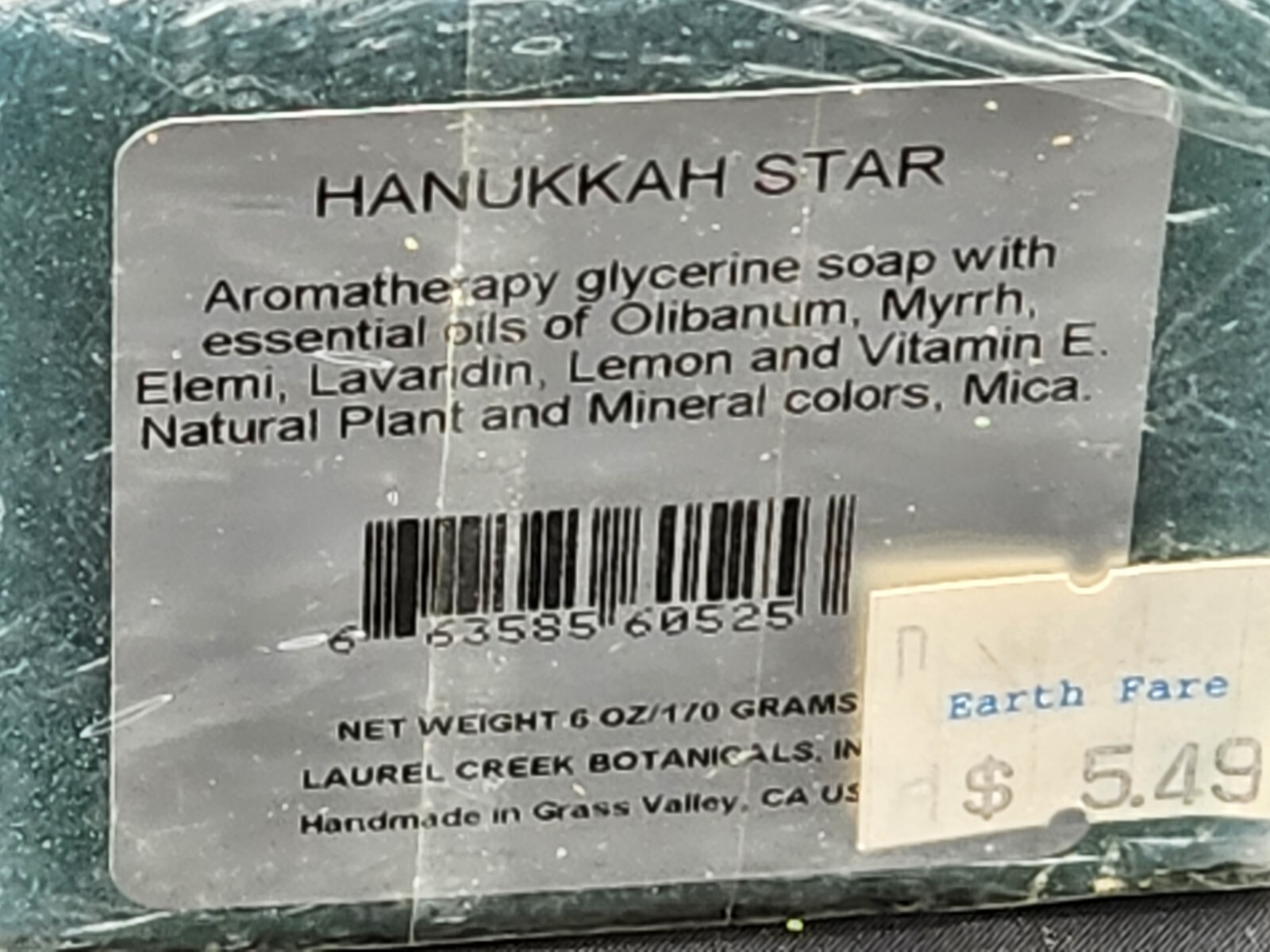 Hanukkah Star Blue Aromatherapy Glycerin Soap Laurel Creek Botanicals Lot 2 New