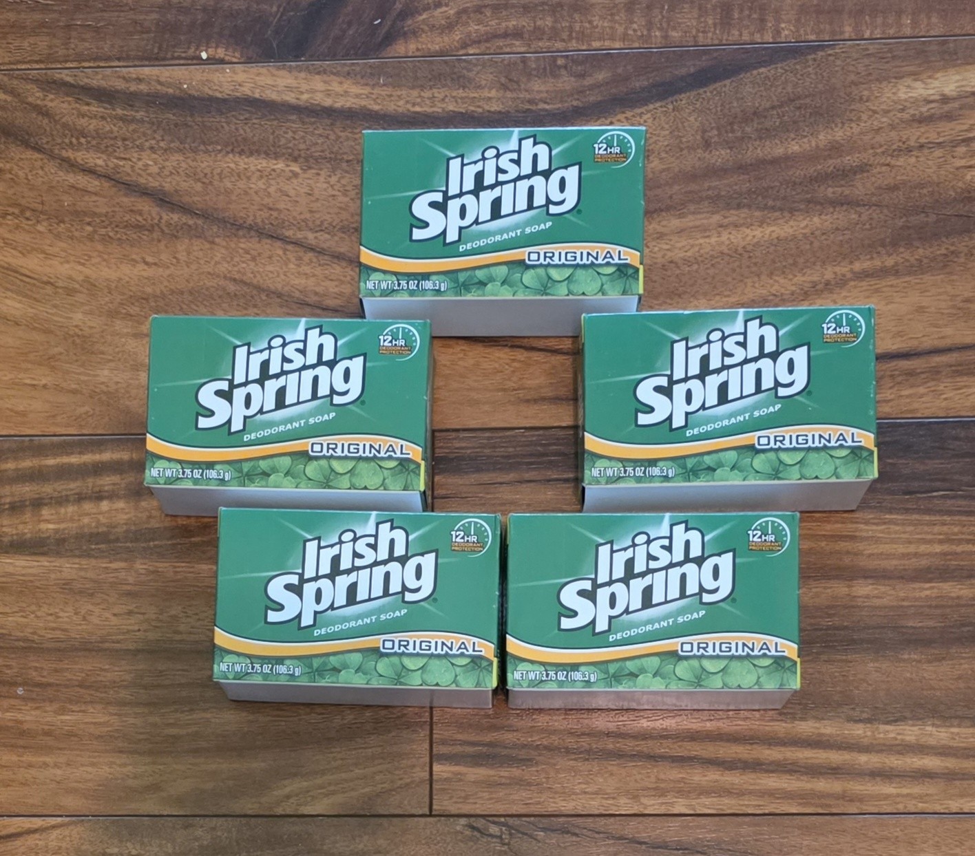 Irish Spring Bar Soap Lot of 5 Original Scent Package ~ 3.75 oz ~ No Flax