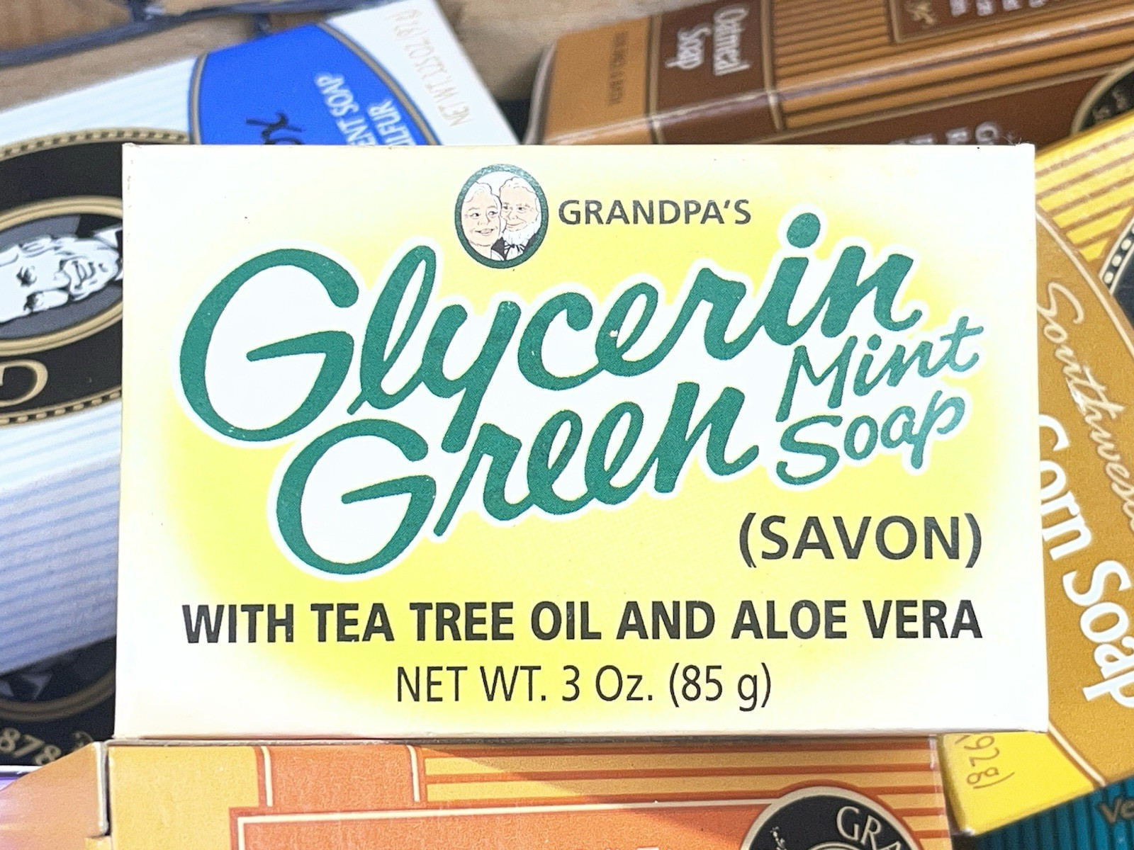 Grandpa’s Glycerin Green Mint Soap Savon with Tea Tree Oil & Aloe Vera 3oz