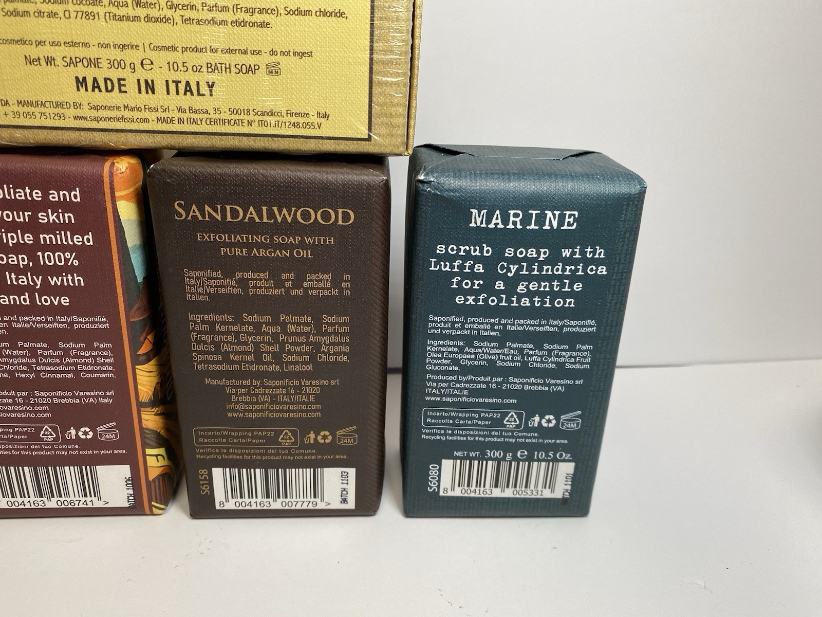 Lot of 5 Sapone Artigianale Italiano Made in Italy 300g Bath Soap Gift Set