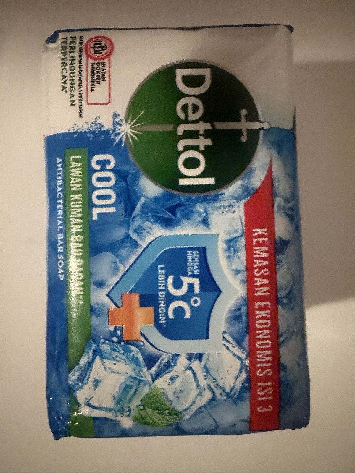 Dettol Cool Antibacterial Bar Soap, Multipack 3 Bars, Blue Rectangular