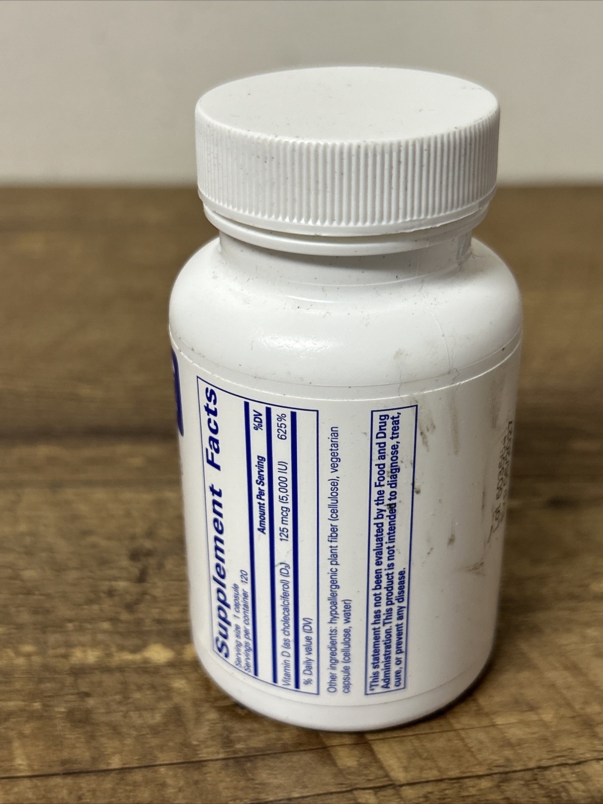 Pure Encapsulations Vitamin D3 125 mcg (5,000 IU) – 120 Count