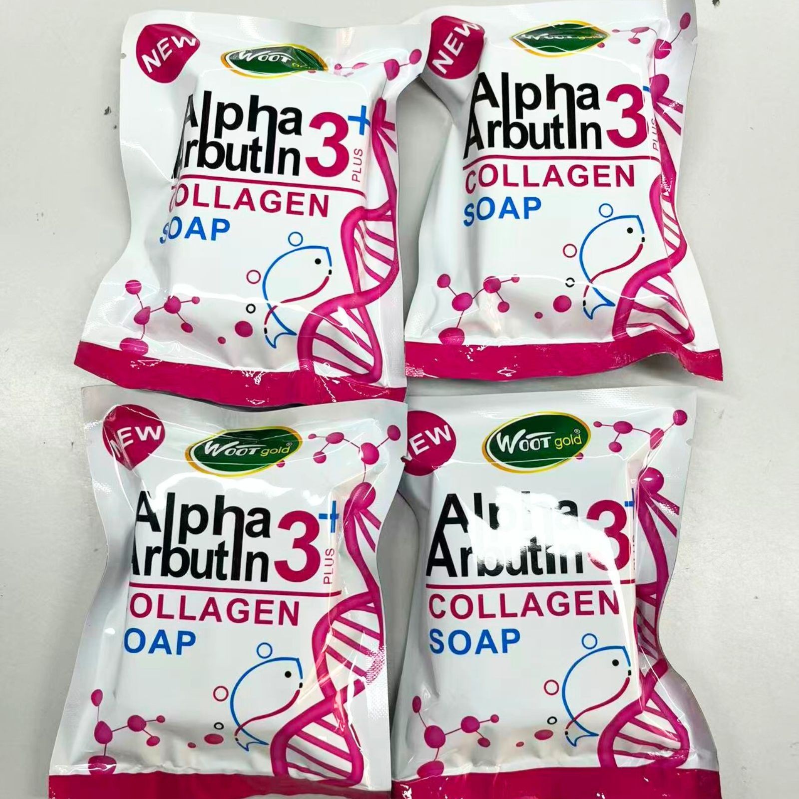30 Packs Alpha 3 Plus Arbutin Collagen Whitening Body Soap Skin Reduce Acne 80gr