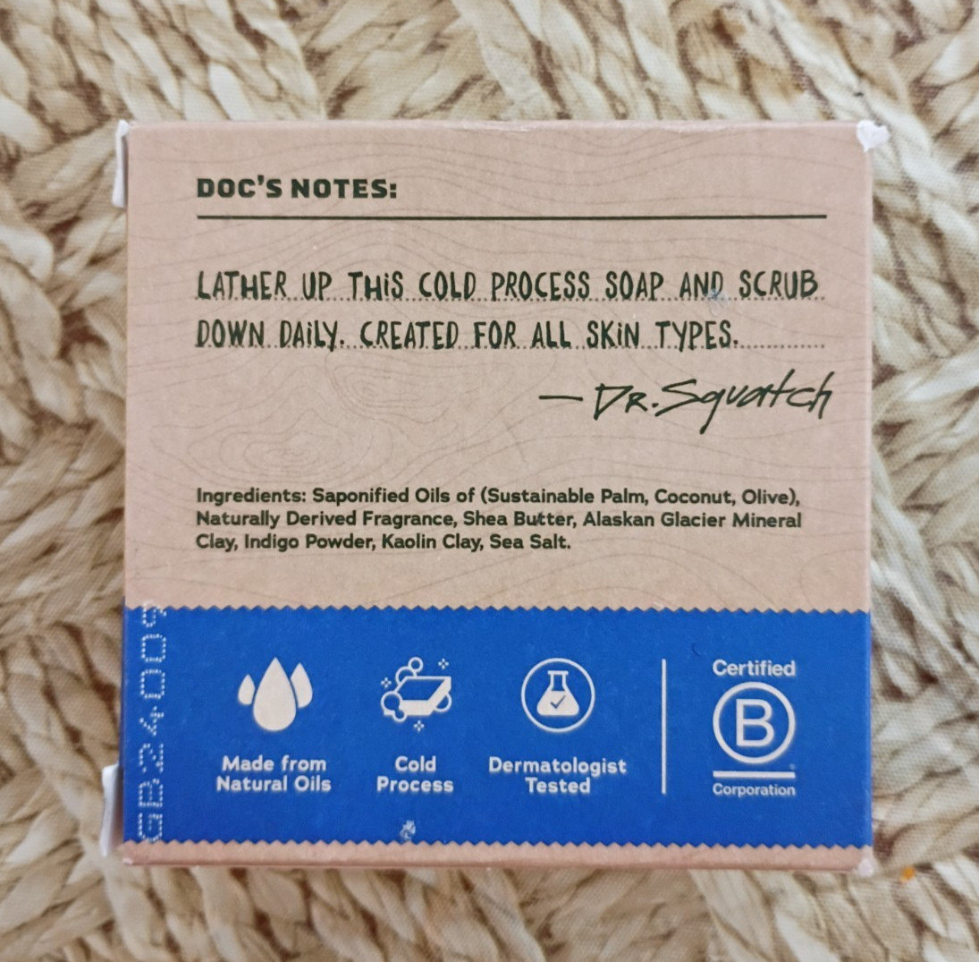 NEW! Dr Squatch FRESH FALLS Natural Bar Soap Mineral Clay Zero Grit 5 oz
