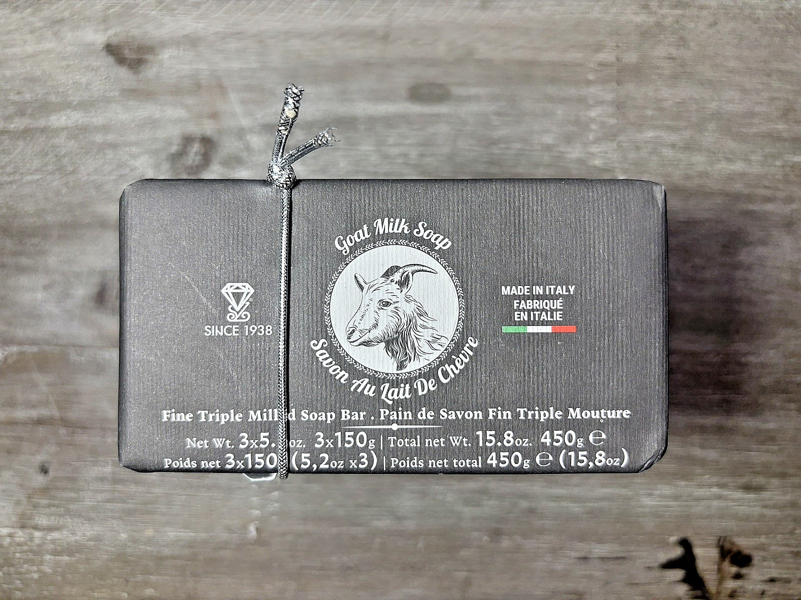 Made in Italy – 3 Bars – GOAT MILK SOAP – Each Bar is 5.2oz (150g) – Total 450g
