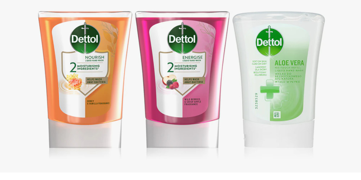3pack Dettol Antibacterial,Wild Berries,Crisp Apple Contactless Dispenser Refill