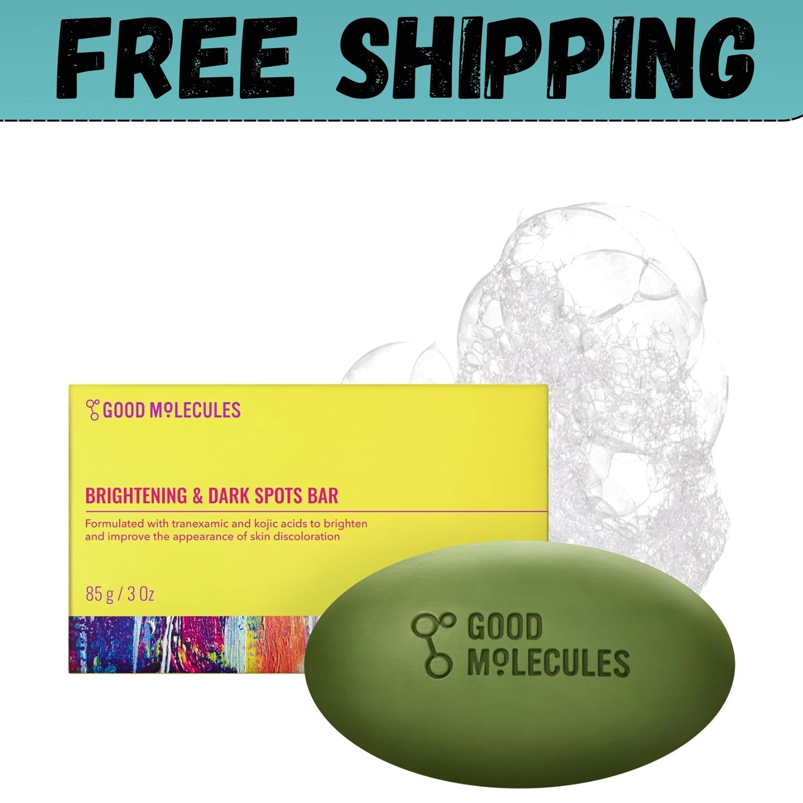 Good Molecules Brightening & Dark Spots Bar – Soap Free Face and Body