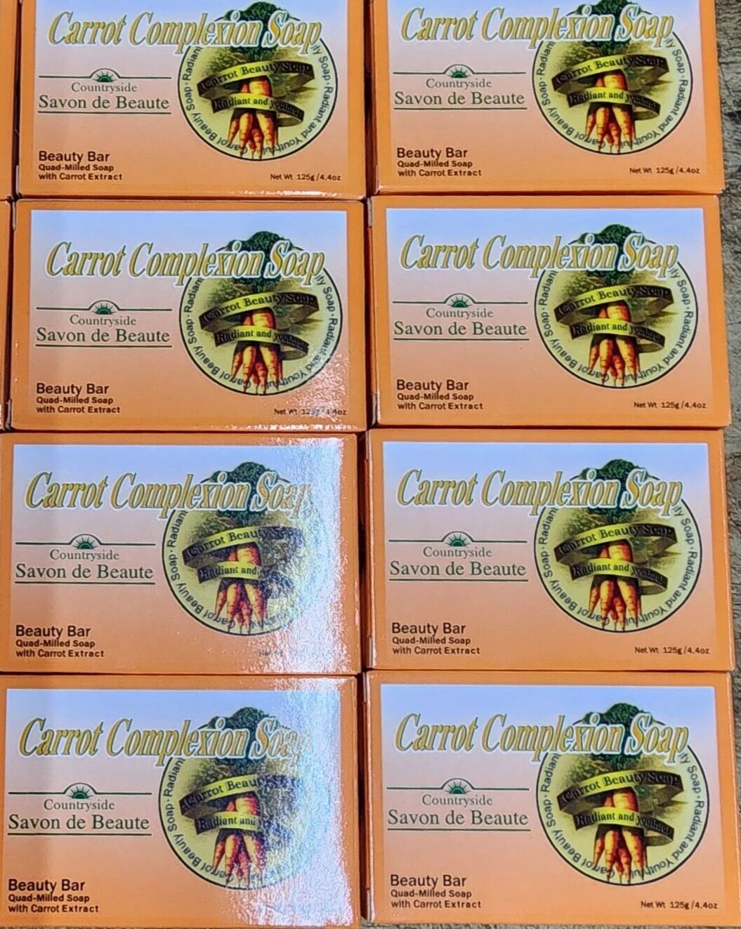 8-Bars Soap CARROT COMPLEXION BEAUTY BAR WITH CARROT OIL 125g each BRAND NEW!
