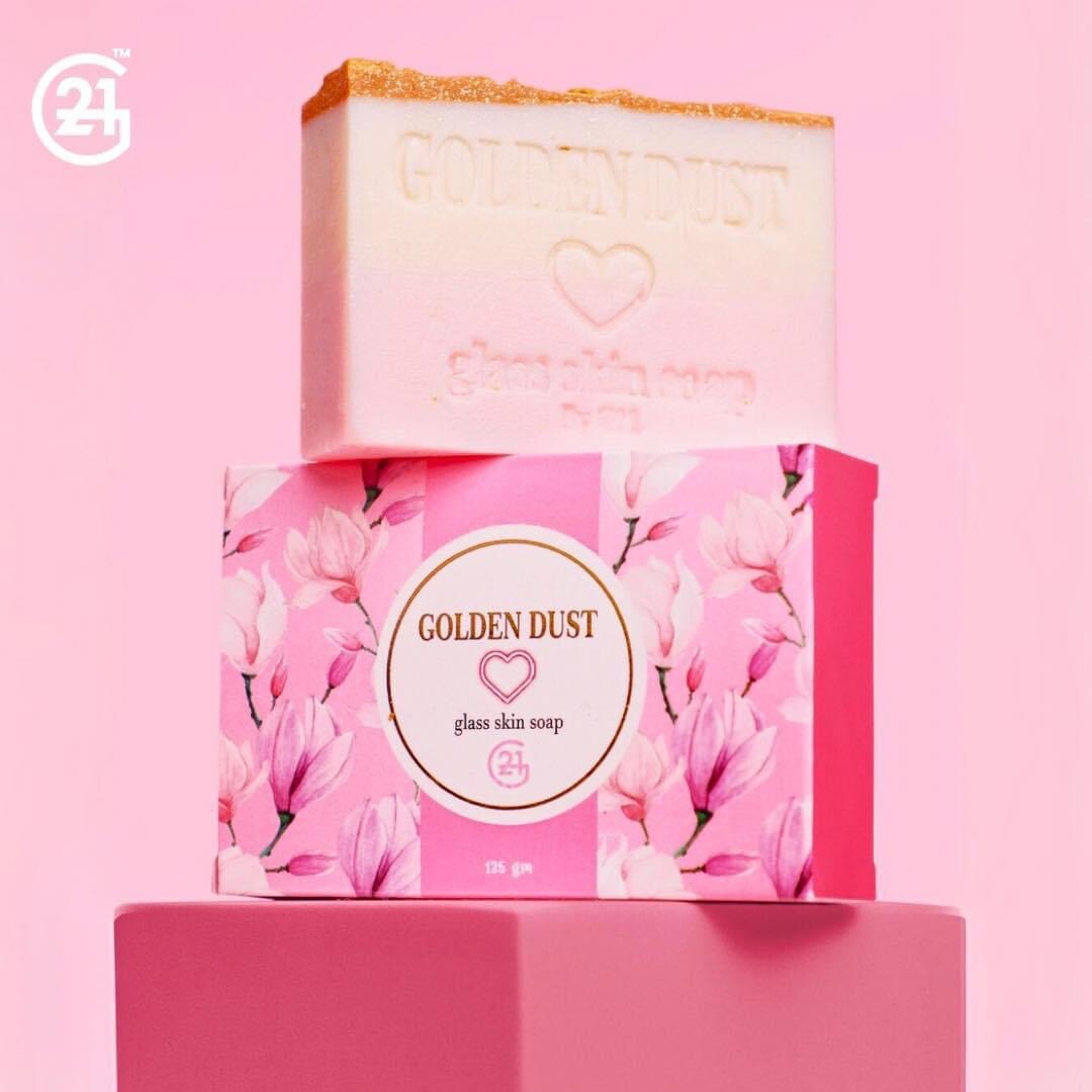G21 Golden Dust Glass Skin Soap & Duo Kojic Papaya Honey Oatmeal Soap Combo