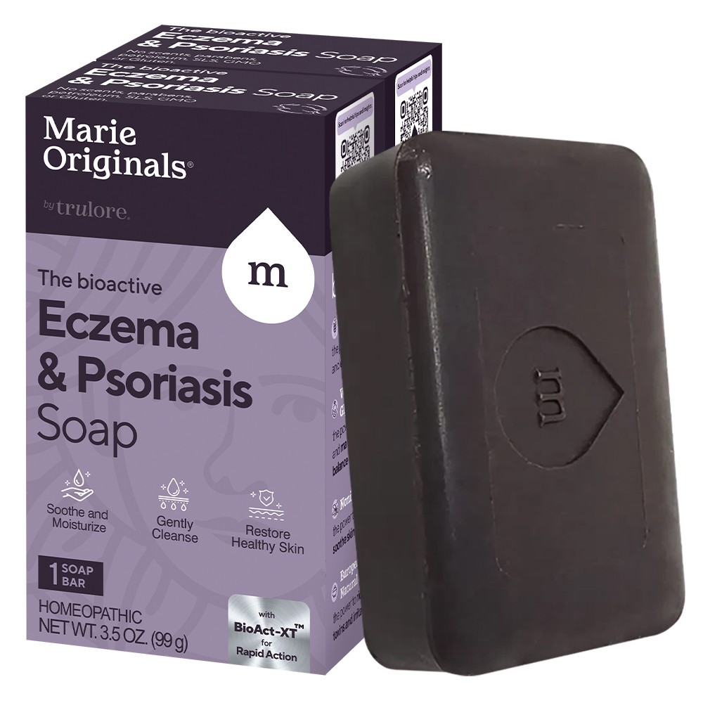 Marie Originals Natural Eczema & Psoriasis Oatmeal Soap for Face & Skin (2 Pack)