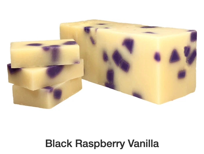 HANDMADE SOAP BARS X5 BLACK RASPBERRY & VANILLA ~Sealed Pkg ~SHIPS FAST NEXT DAY