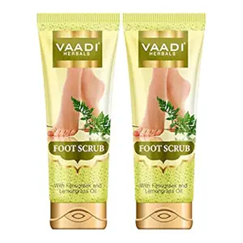 2 x Vaadi Herbals Foot Scrub with Fenugreek and Lemongrass Oil, 110g