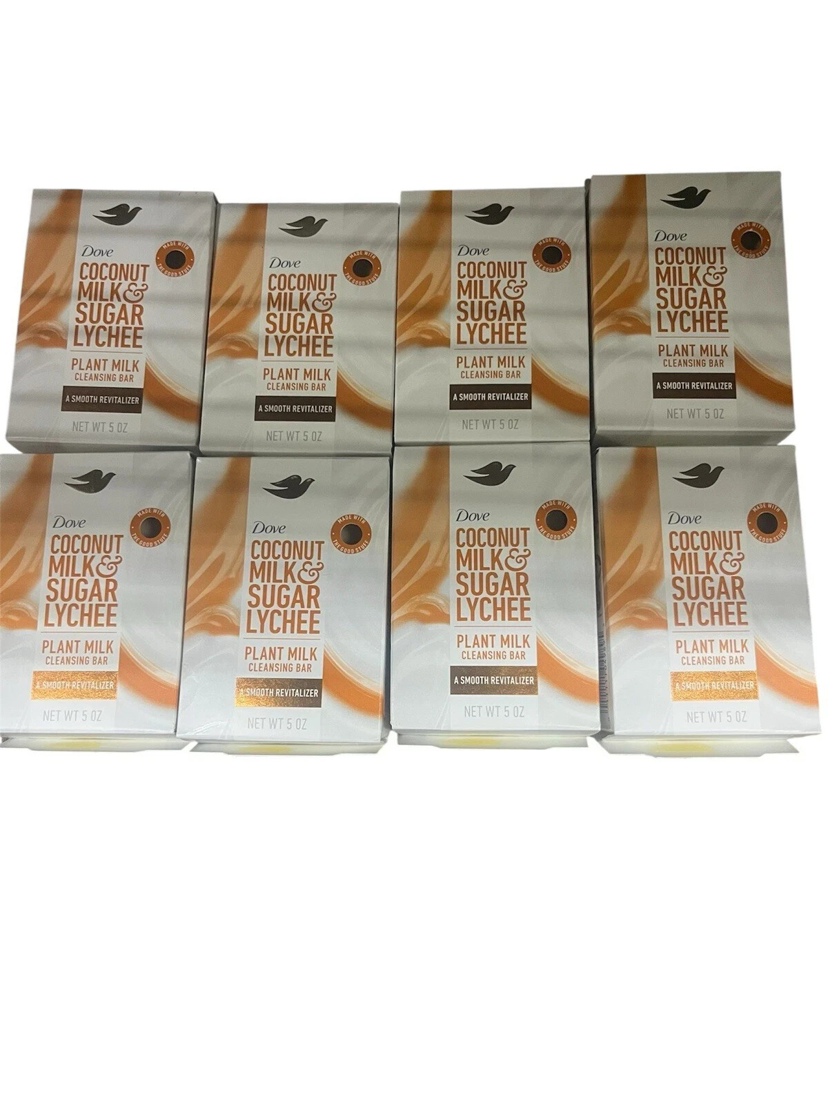 Lot Of 8 Dove Coconut Milk & Sugar Lychee Plant Milk Cleansing Bars 5 oz