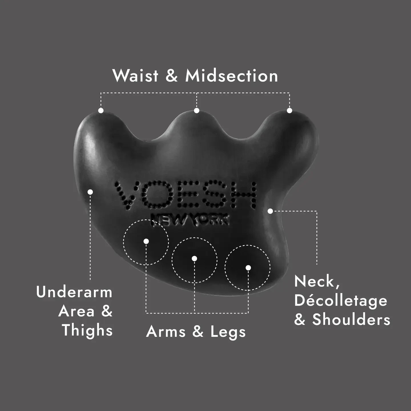VOESH Gua Sha Cleansing Bar Lymphatic Massage Soap Niacinamide & Charcoal NEW