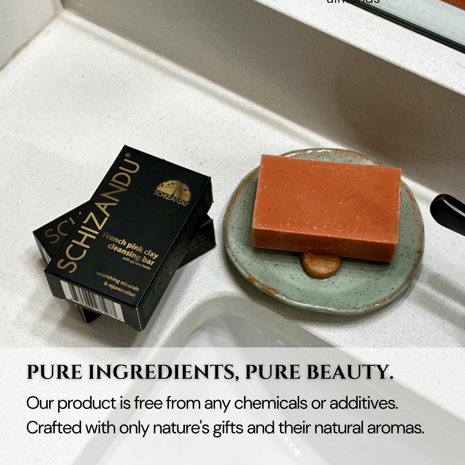 Organics Clay Cleansing Bar Soap, Organic Herbal Skin Detox with French Pink