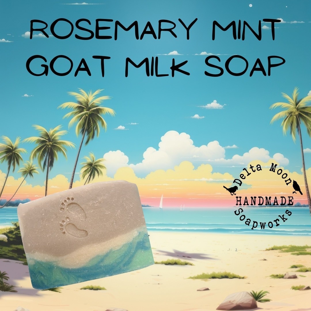 Handmade Rosemary Mint Goat Milk Soap, Essential oils, + samples, ships fast